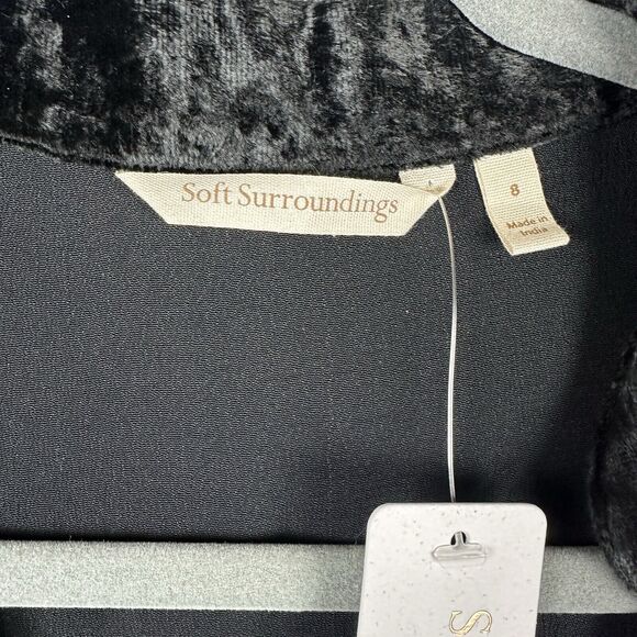 Soft Surroundings Dress Women 8 Red Black Velvet Panel BoHo Maxi Epiphany - Picture 5 of 16